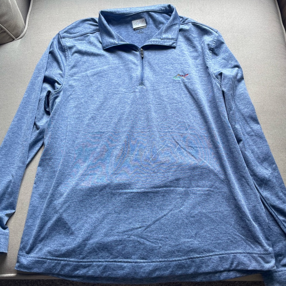 Greg Norman Blue Long Sleeve Polo Shirt